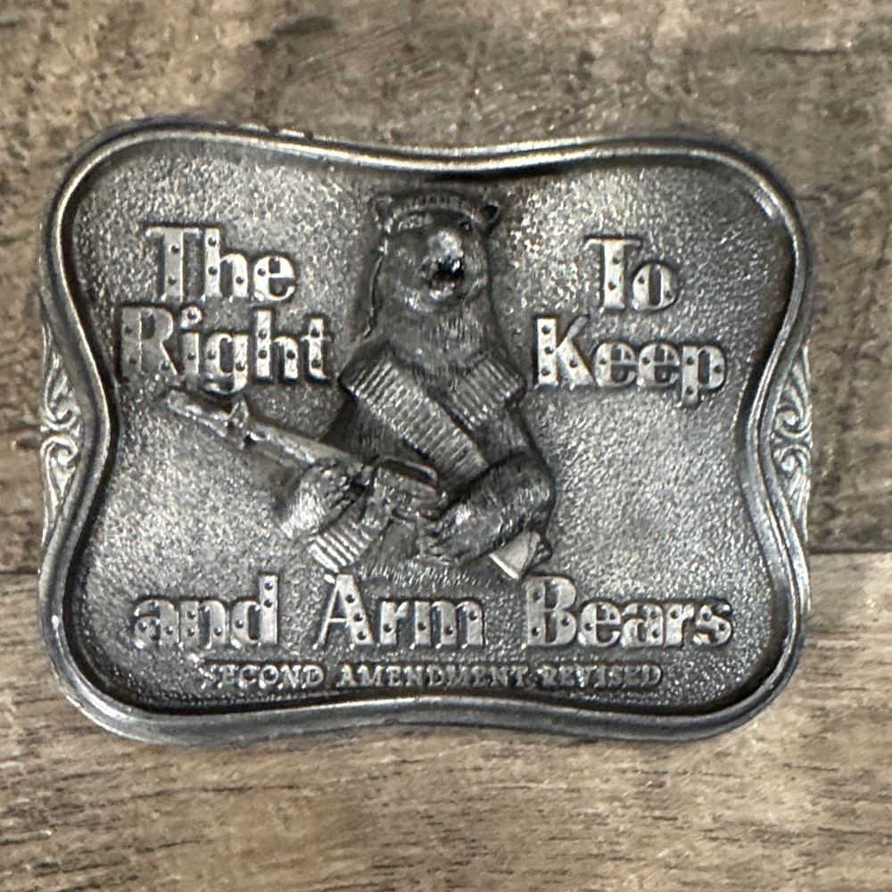 Bergamot Brass Works Ironic Silver Bear Belt Buckle
